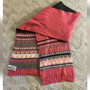 Gap Womens Gray Scarf Pink Gray stripe One Size 85”x12”